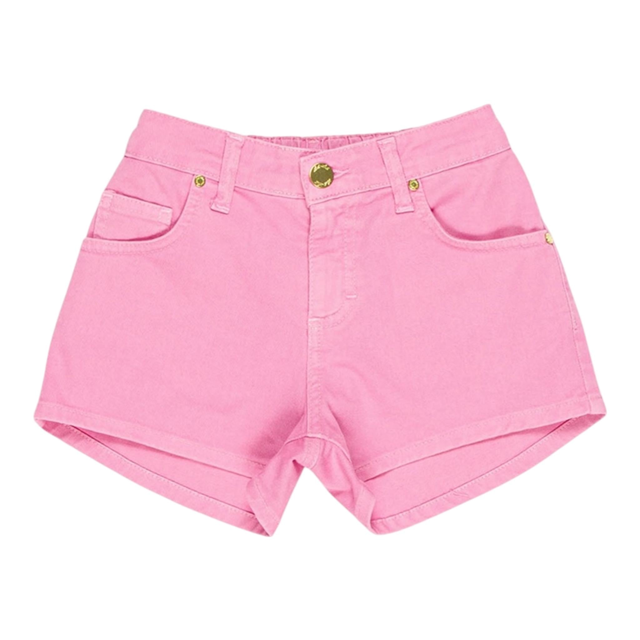 M+E' Short In Denim Tinta Unita con Girovita Regolabile per Bambina UE1704J ROSA M+E' 