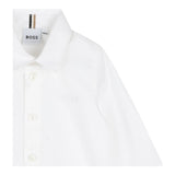 Boss Camicia Manica Lunga Tinta Unita per Neonato J51087 BIANCO BOSS 