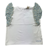 Nanan Plain Tank Top mit Kontrastärmeln Weiß für Baby Mädchen