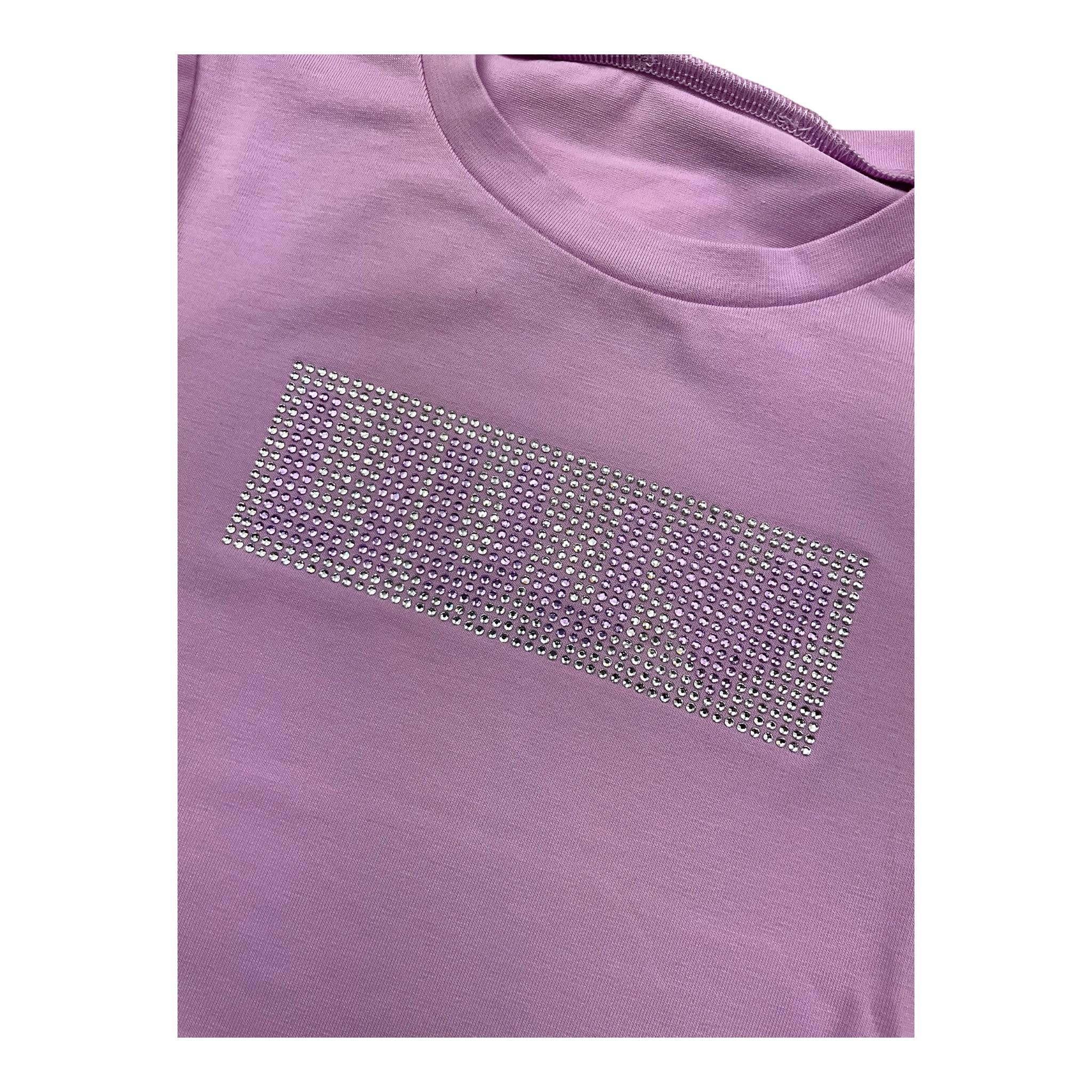 Liu Jo T-Shirt Tinta Unita con Brillantini per Bambina KA5095X LILLA LIU JO 