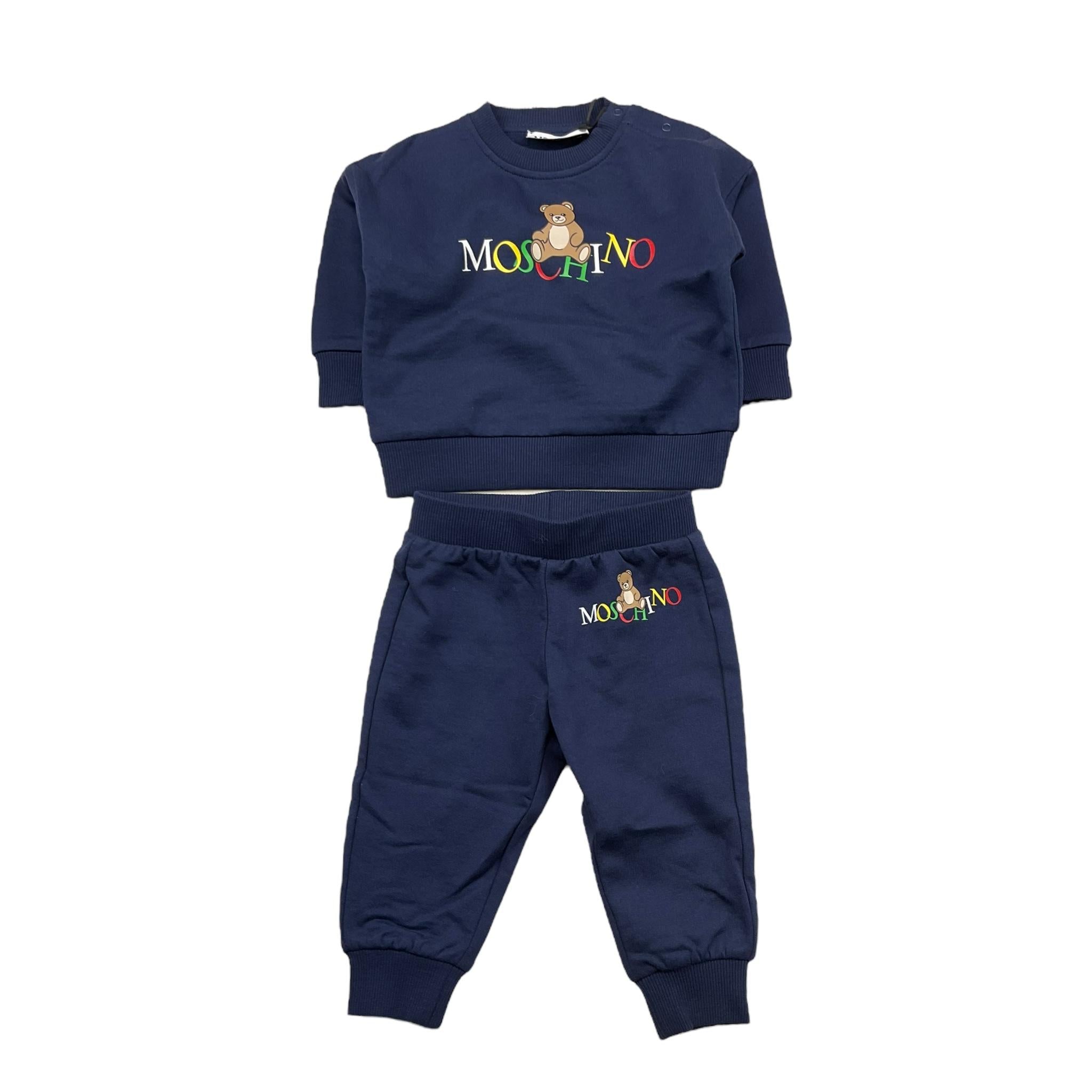 MOSCHINO completo 2pz felpa-pantalone Blu per Neonato MRK039 BLU MOSCHINO 