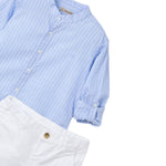 Mayoral Completo 2 Pezzi Camicia-Bermuda Bicolore per Bambino 3230 BIANCO/AZZURRO MAYORAL 