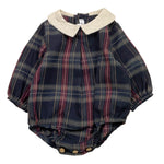 CALAMARO pagliaccetto tinta unita con fantasia righe e colletto Blu per Neonata 32462XX BLU CALAMARO 