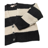 PLEASE cardigan fantasia a righe bicolore Panna/nero per Bambina NB64231G66 PANNA/NERO PLEASE 