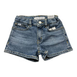 Calvin Klein Einfarbige Jeansshorts mit verstellbarem Bund Blau für Mädchen