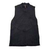 Manila Grace, einfarbiges schwarzes Tanktop mit Rundhalsausschnitt für Mädchen