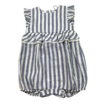 J.O. Milano Pagliaccetto Bicolore con Fantasia A Righe per Neonata 171B4 BIANCO/BLU J.O. MILANO 