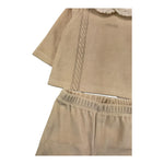 LE BEBE' completo 2 pezzi shirt-ghettina in ciniglia tinta unita Beige per Neonato LBB5096 BEIGE LE BEBE' 