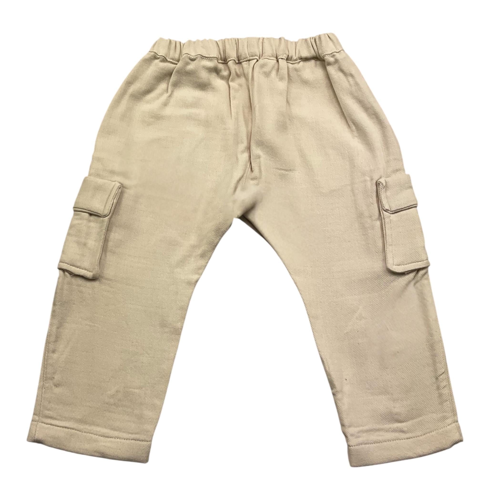 PETIT INDI pantalone tint unita con elastico in vita Panna per Neonato AW24BK8705 PANNA PETIT INDI 
