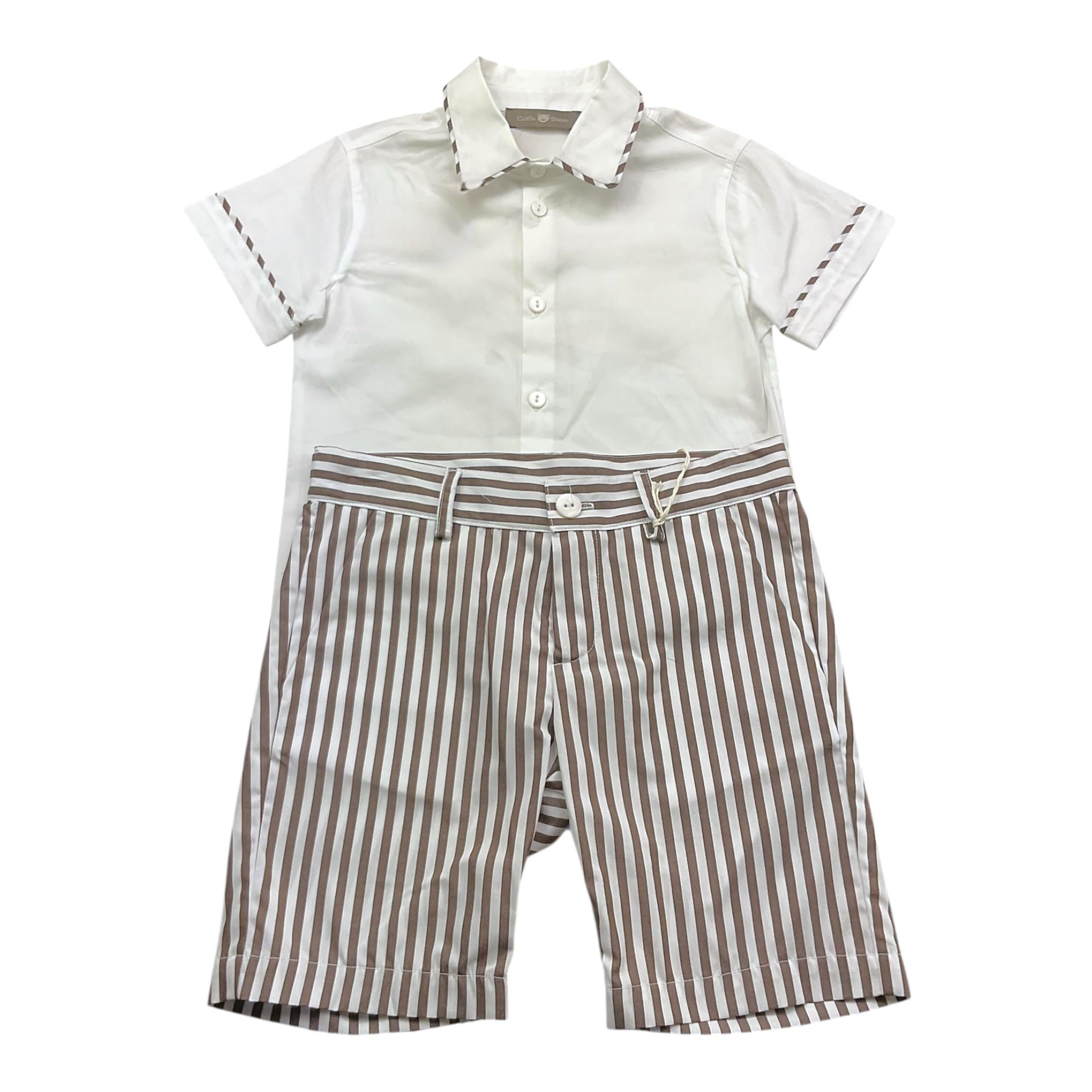 Little Bear Completo 2 Pezzi Camicia-Bermuda per Bambino 8210 BIANCO LITTLE BEAR 