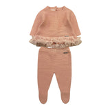 CONDOR completo 2pz maglia-ghettina tinta unita Rosa per Neonata 056108 ROSA CONDOR 