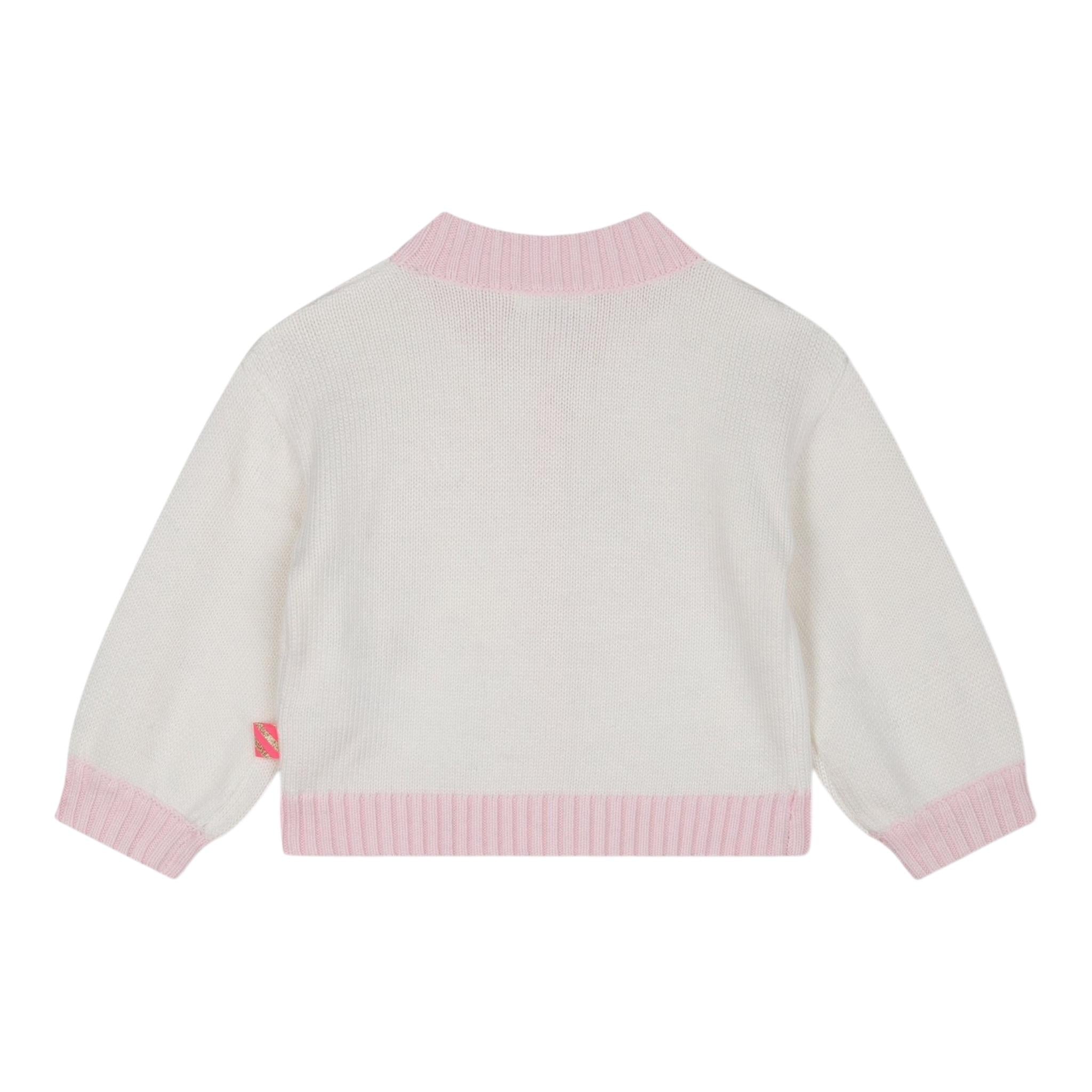 BillIEBLUSH cardigan tinta unita con stampe in contrasto Bianco per Neonata U20413 BIANCO BillIEBLUSH 