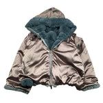 FRANCESCA CONOCI pelliccia bicolore reversibile con cappuccio Verde per Bambina 2688 VERDE FRANCESCA CONOCI 