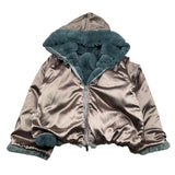 FRANCESCA CONOCI pelliccia bicolore reversibile con cappuccio Verde per Bambina 2688 VERDE FRANCESCA CONOCI 