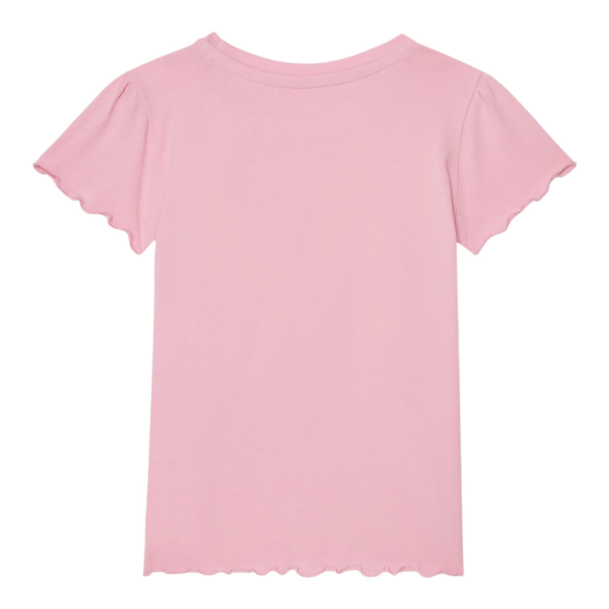 Guess T-Shirt Girocollo Tinta Unita con Logo per Bambina K5GI15K6YW4 ROSA GUESS 