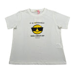 Vicolo T-Shirt Girocollo tinta unita con Stampa Panna per Bambina 3146M0753 PANNA VICOLO 