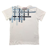 Cesare Paciotti Rundhals-T-Shirt einfarbig mit Kontrastdruck weiß für Jungen