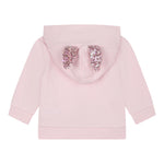 BillIEBLUSH felpa con zip e cappuccio tinta unita con pailettes Rosa per Neonata U20532 ROSA BillIEBLUSH 