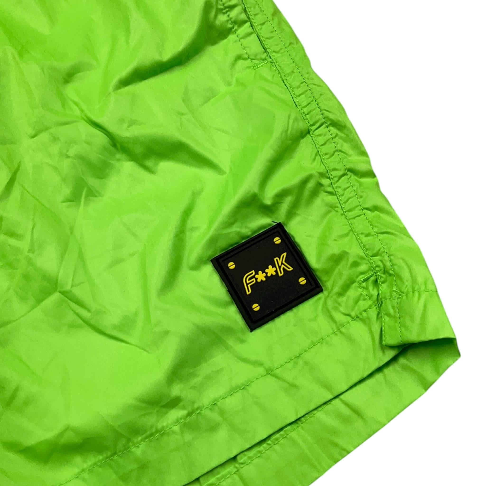 F**K Costume Modello Boxer Tinta Unita con Stampa per Bambino FJ242002FG VERDE FLUO F**K 