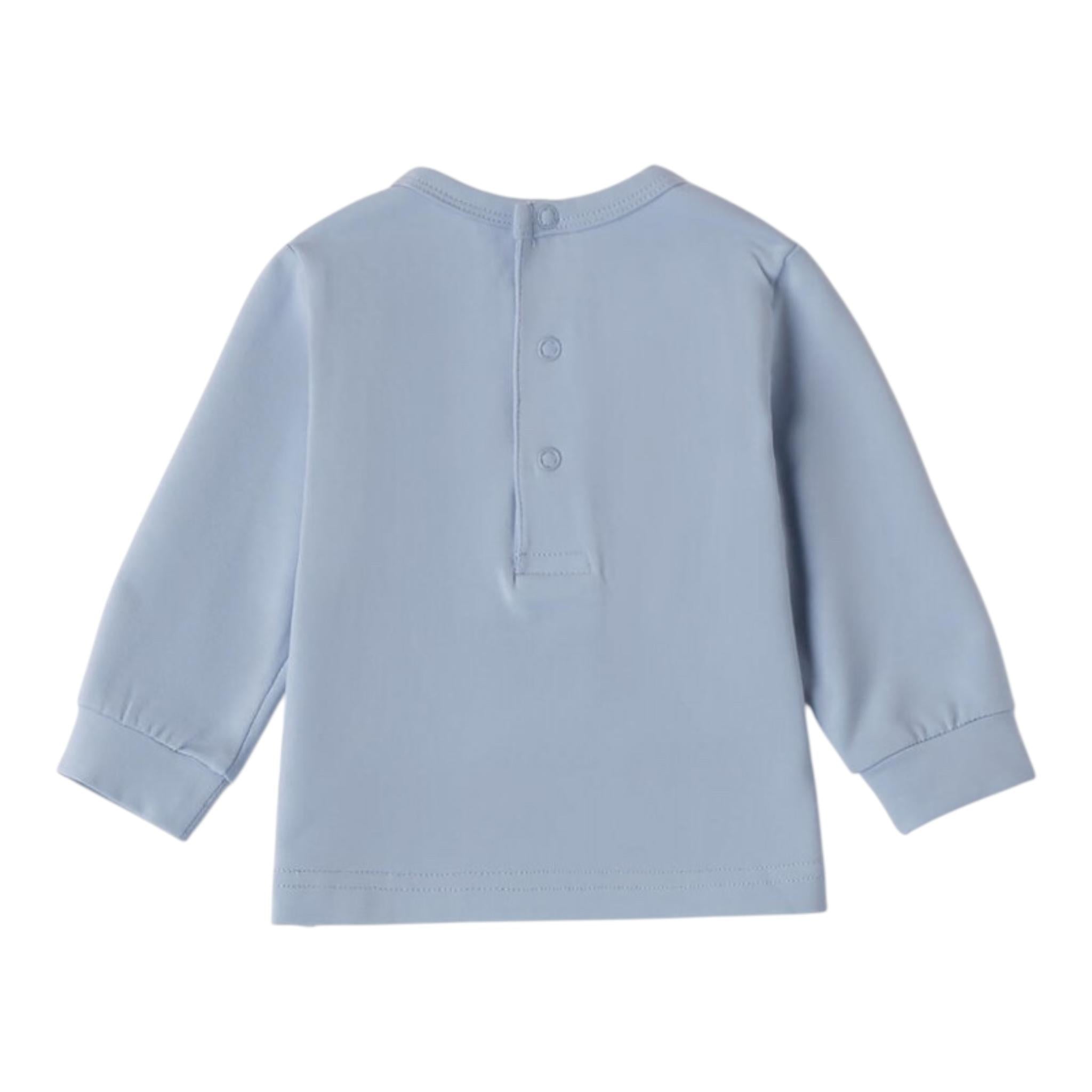 MINI BANDA shirt girocollo tinta unita con orso Azzurro per Neonato 3A617 AZZURRO MINI BANDA 