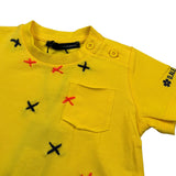 Daniele Alessandrini T-Shirt Girocollo tinta unita con Stampa Giallo per Neonato 1296M0811 GIALLO DANIELE ALESSANDRINI 