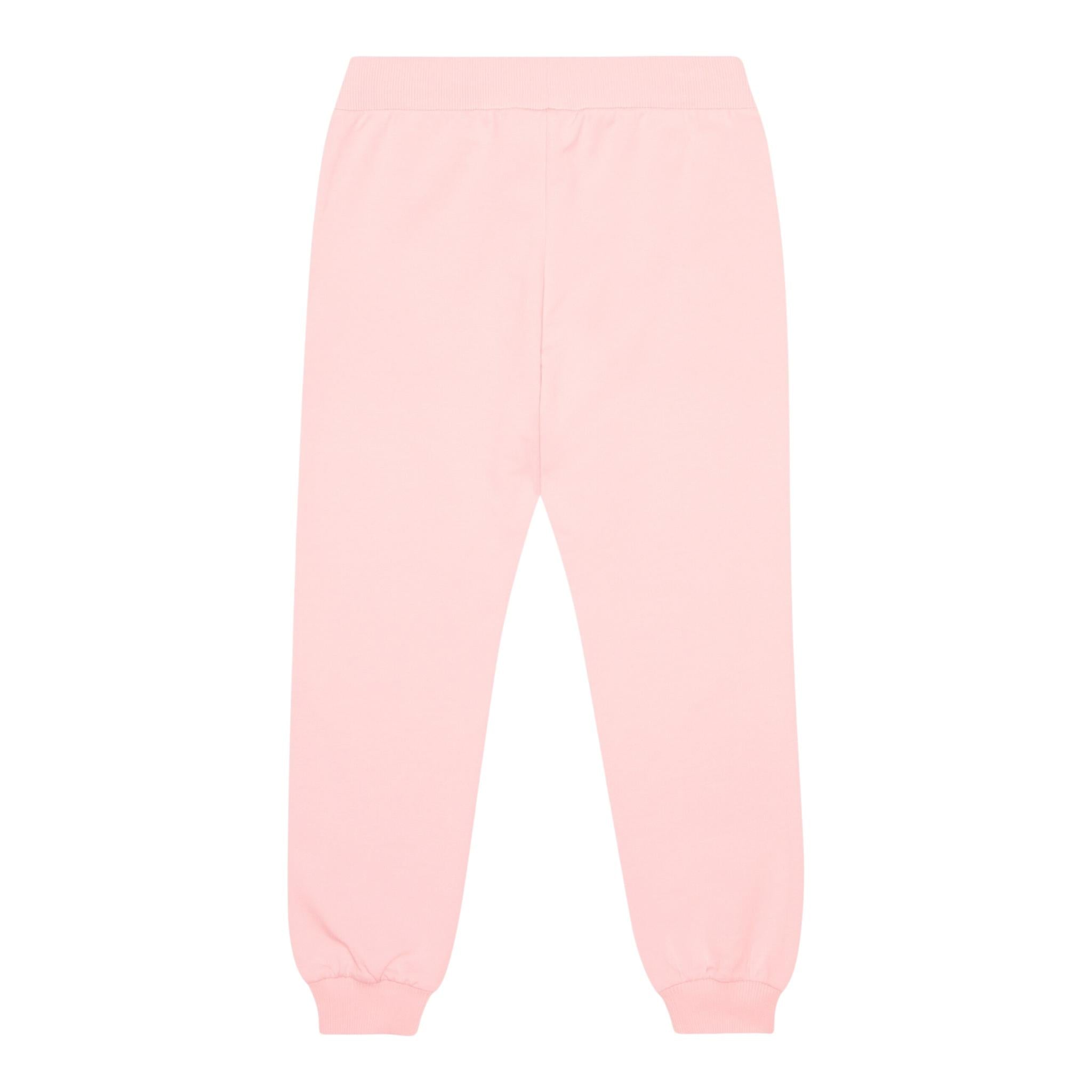 MOSCHINO pantalone tuta tinta unita con stampa logo Rosa per Neonata MUP058A ROSA MOSCHINO 