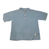 Eleventy Poloshirt Einfarbig Gestrickt Halbarm Hellblau Für Jungen