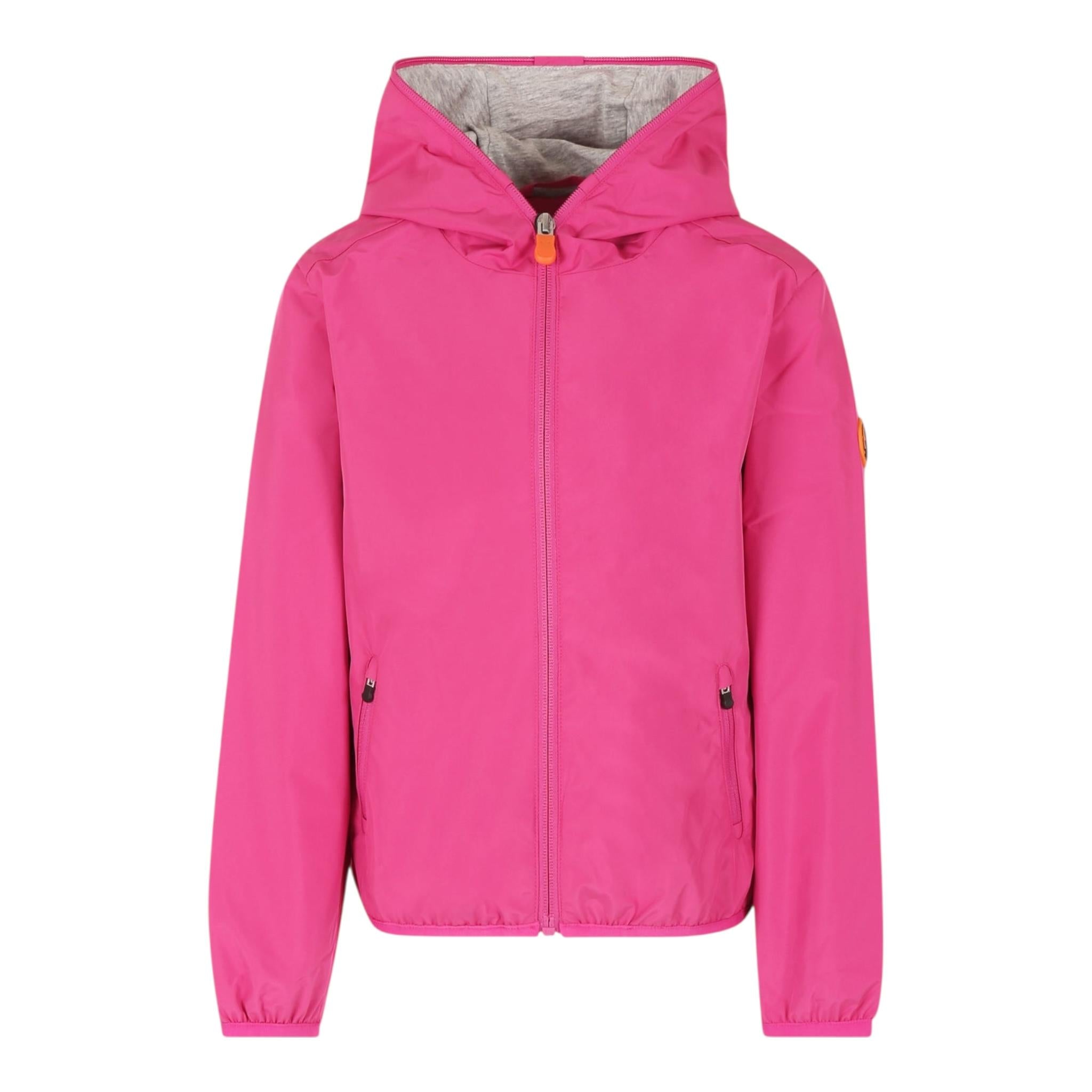 Save The Duck Giubbino Tinta Unita con Zip E Cappuccio per Bambina J30036XJ ROSA SAVE THE DUCK 