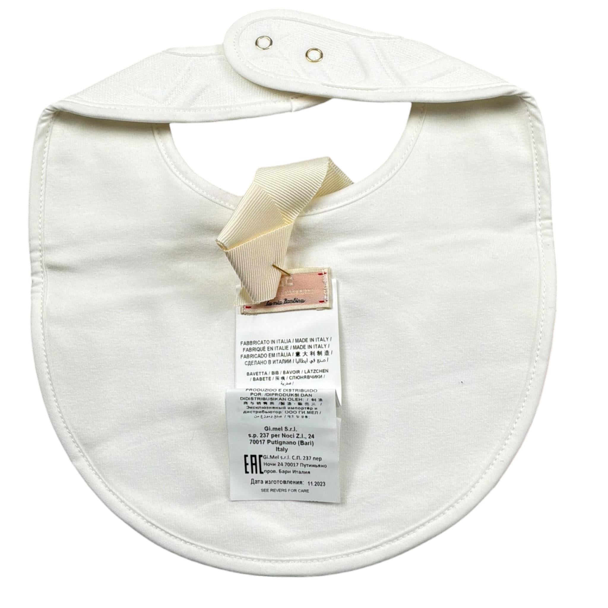 Elisabetta Franchi Bavetta Tinta Unita Logata per Neonata ENBA048 BIANCO ELISABETTA FRANCHI 