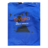 SIVIGLIA felpa girocollo tinta unita con stampa Blu per Neonato SVNST16134 BLU SIVIGLIA 