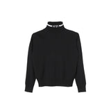 N°21 maglia modello dolcevita tinta unita con logo Nero per Bambina N2100A NERO N°21 