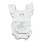 Babidu Pagliaccetto Tinta Unita con Fiocco per Neonata 32405 BIANCO BABIDU 