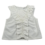 M+E' Camicia Giromanica Tinta Unita per Bambina UE0895 BIANCO M+E' 