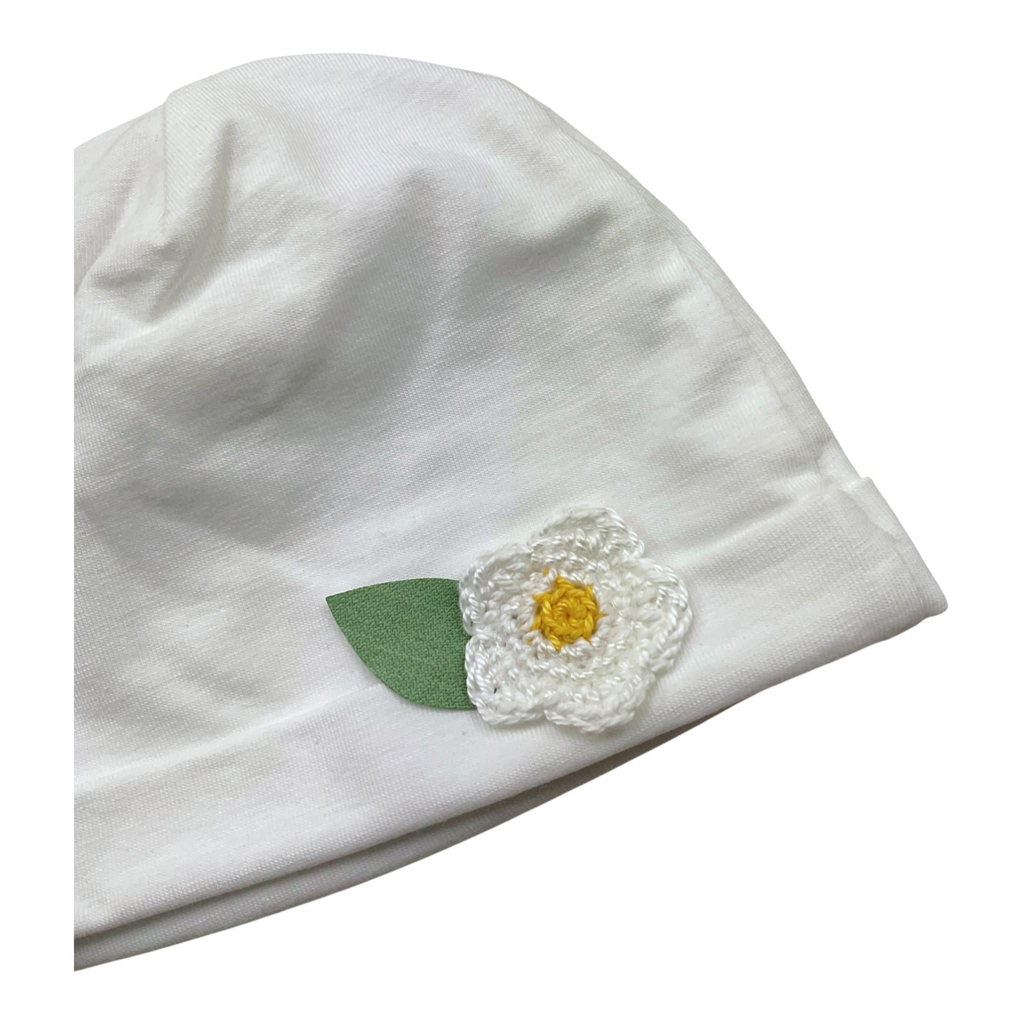 Ninnaoh Cappello Tinta Unita con Fiore per Neonata E25CA57 BIANCO NINNAOH 