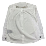 Trussardi Langarmshirt einfarbig mit weißem Logo-Print für Jungen