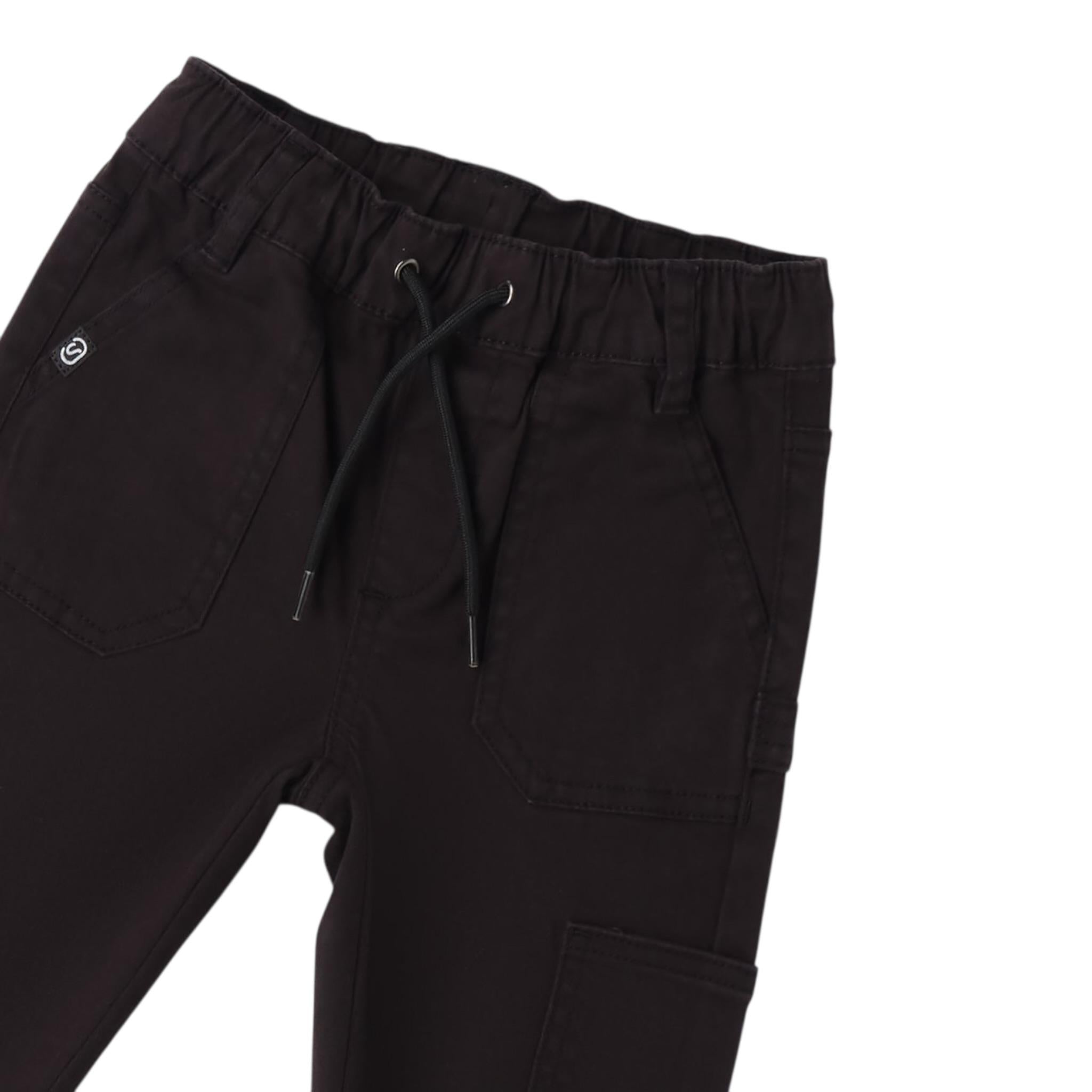 Sarabanda Pantalone tinta unita con Elastico In Vita Nero per Neonato 0B031 NERO SARABANDA 