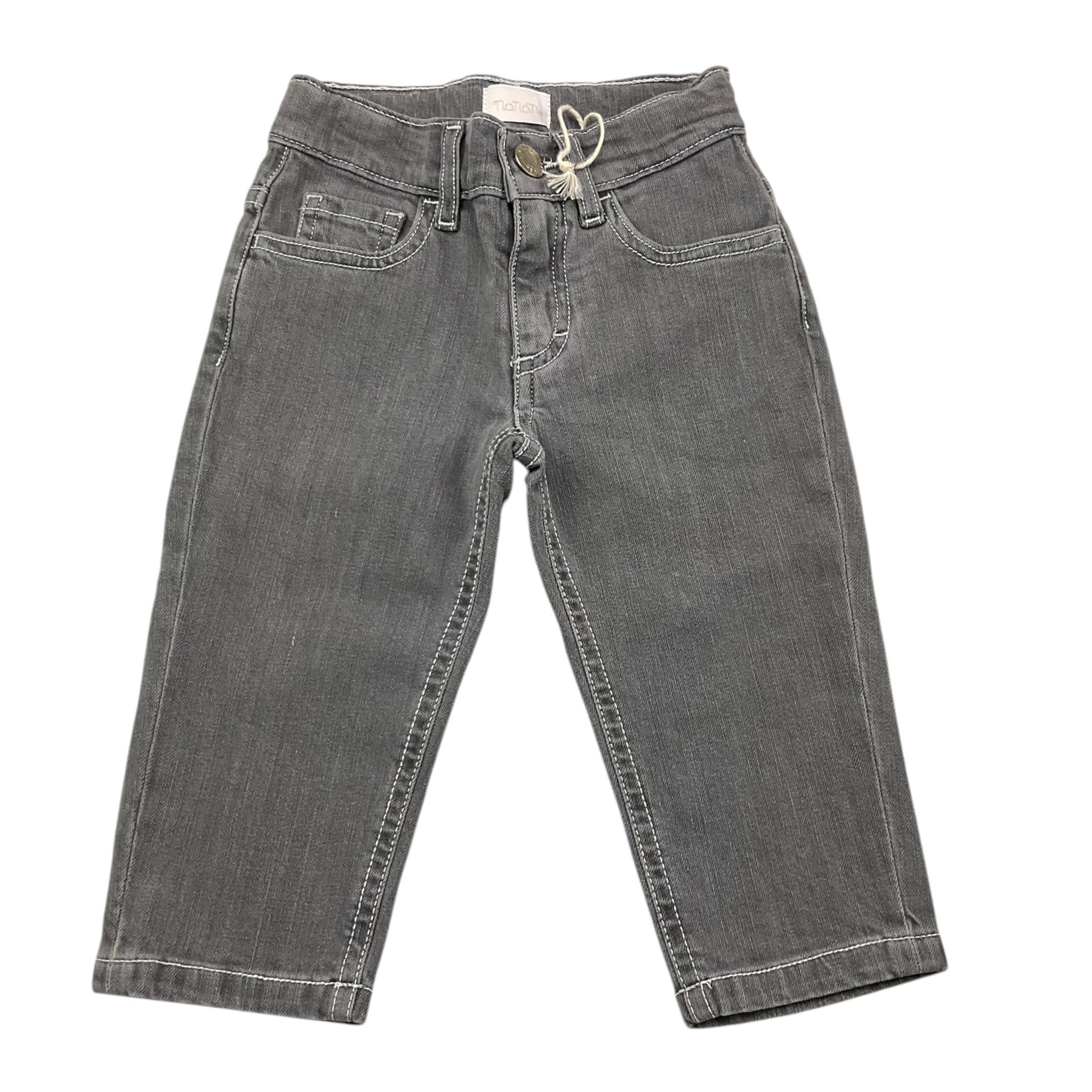 NANAN jeans tinta unita con girovita regolabile Grigio per Neonato I2423009GR GRIGIO NANAN 