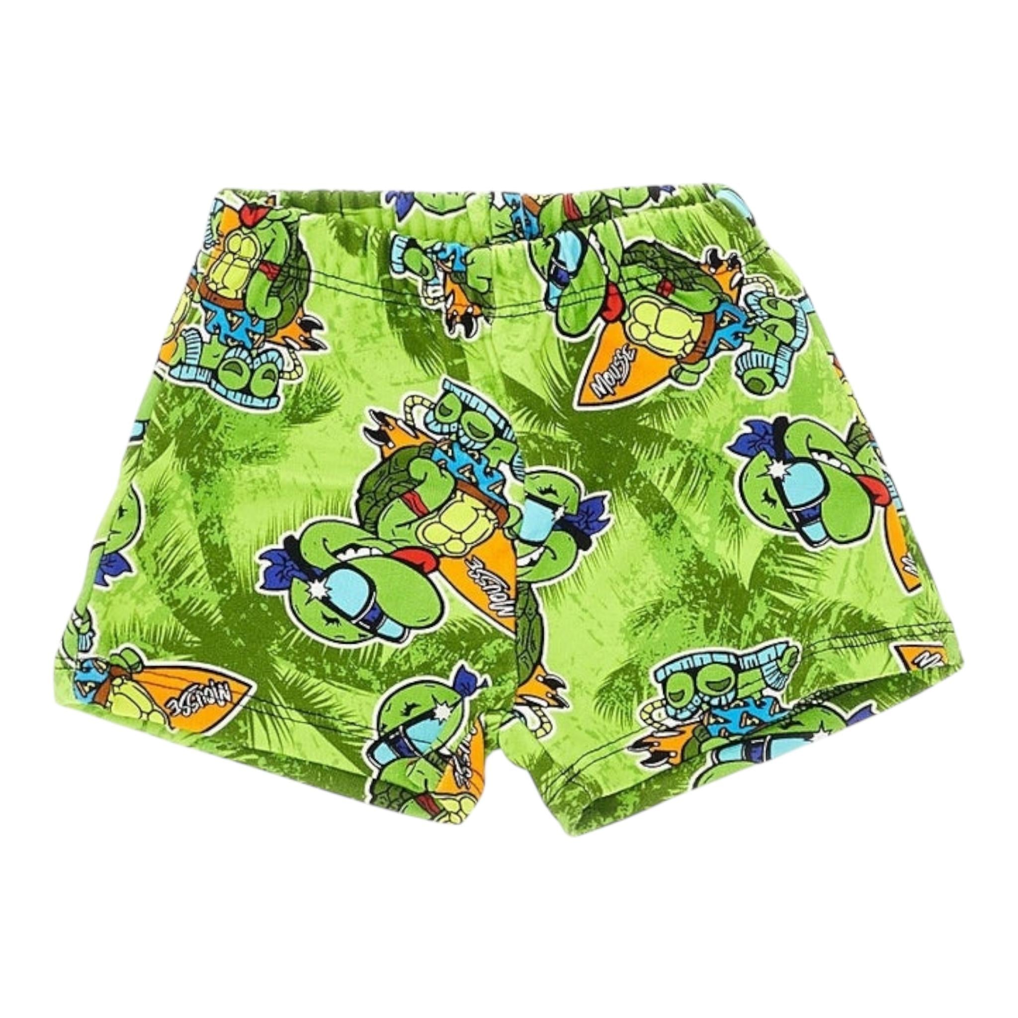 Mousse Bermuda Tinta Unita con Fantasia per Bambino NINJASURF VERDE MOUSSE 