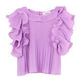 Dixie Plain Plissee Shirt Lila für Mädchen
