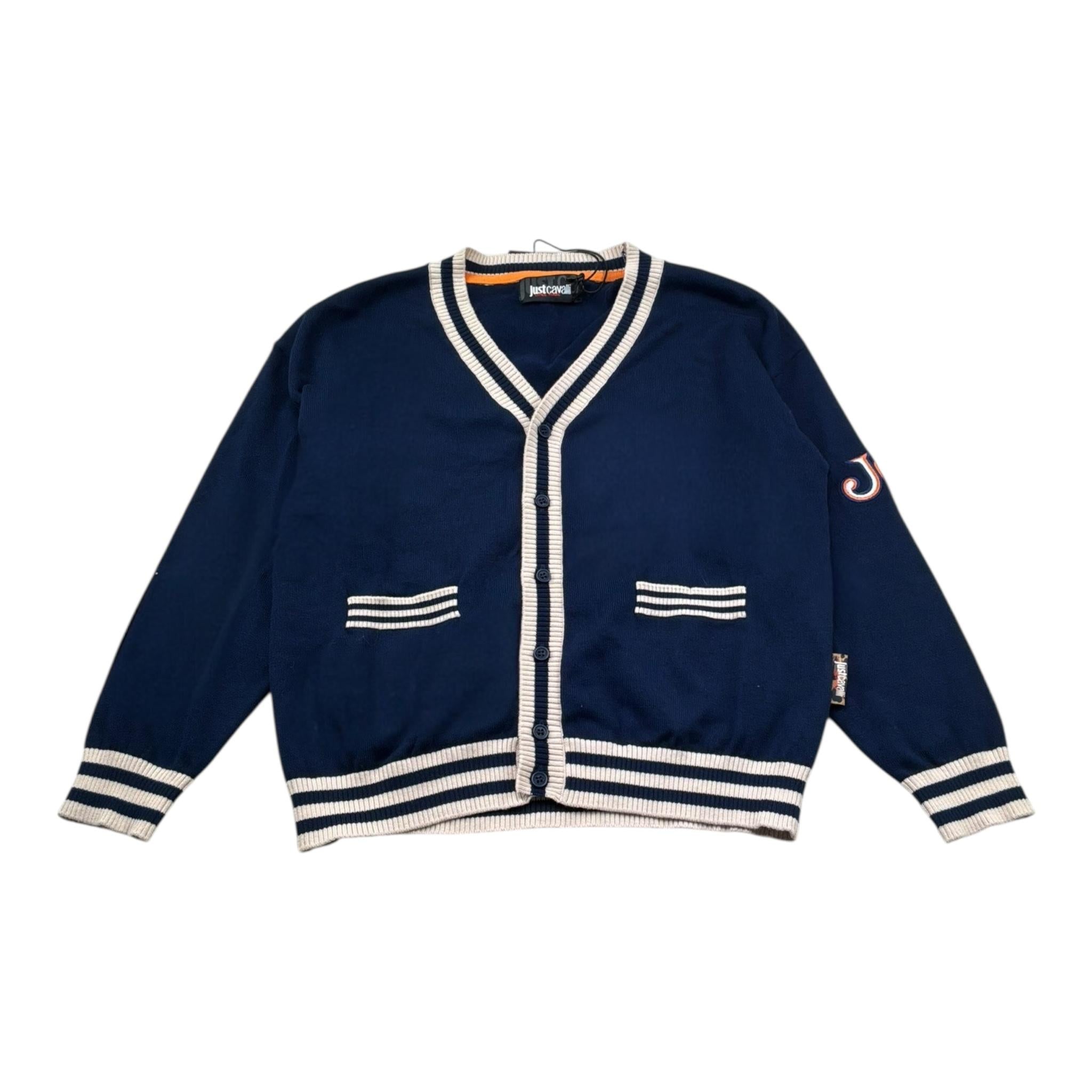 Just Cavalli Cardigan Bicolore con Stampa per Bambino JBP26064CD BLU JUST CAVALLI 