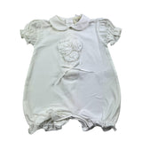 Nanan Baby Mädchen Einfarbig Heißluftballon Halbarm Strampler Weiß