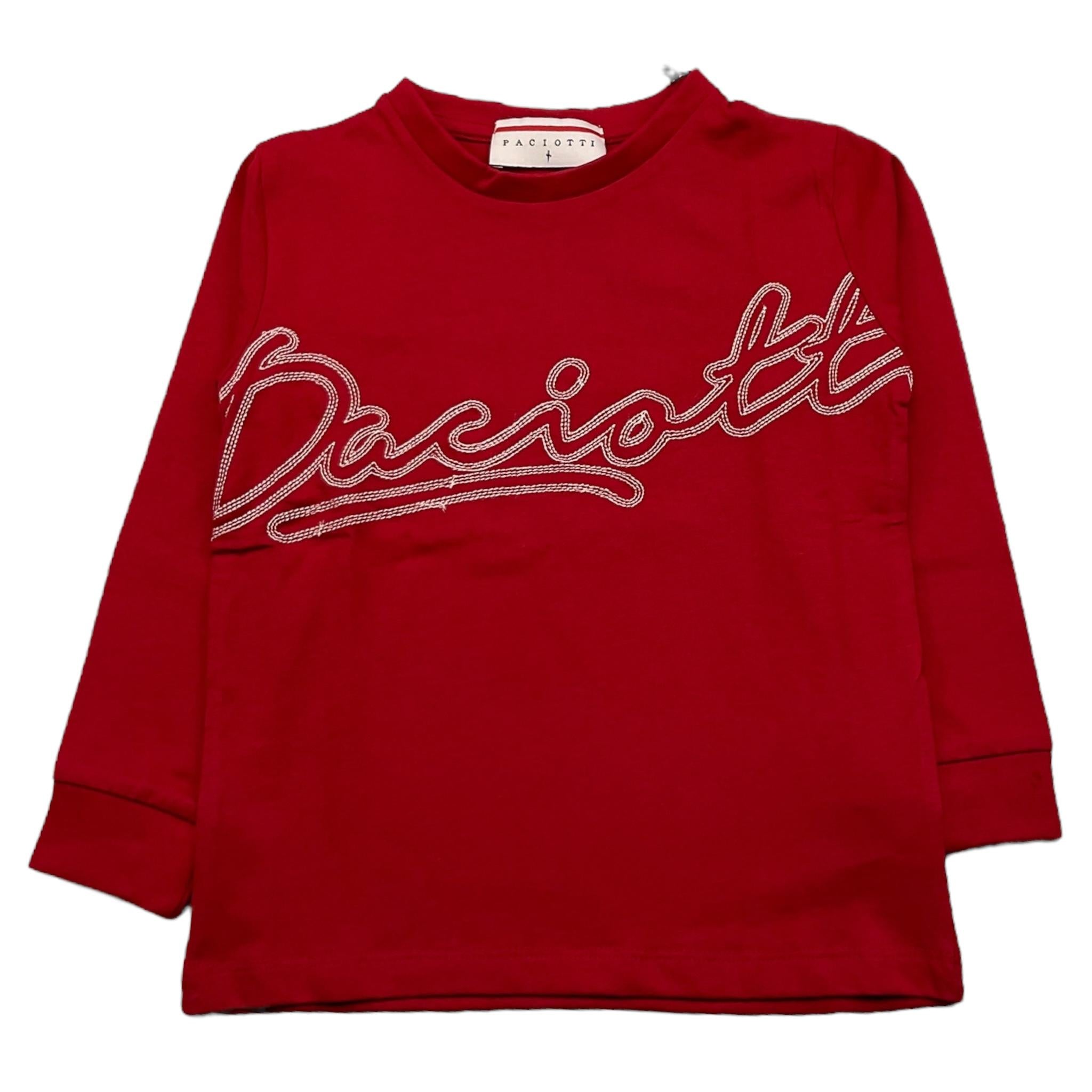 CESARE PACIOTTI shirt girocollo tinta unita con stampa in contrasto Rosso per Bambino TSP5308J ROSSO CESARE PACIOTTI 
