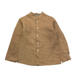 Little Bear Camicia Tinta Unita con Colletto Coreano per Bambino 8222 MARRONE LITTLE BEAR 