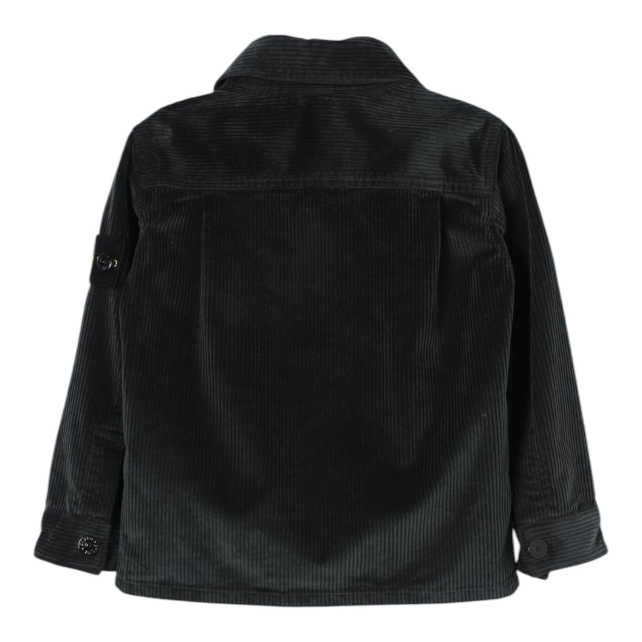 STONE ISLAND camicia tinta unita a costine in velluto Verde per Neonato 811610203N VERDE STONE ISLAND 