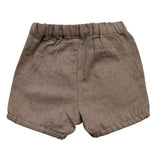 Name.It Einfarbige Bermudashorts mit elastischer Taille in Beige für Neugeborene