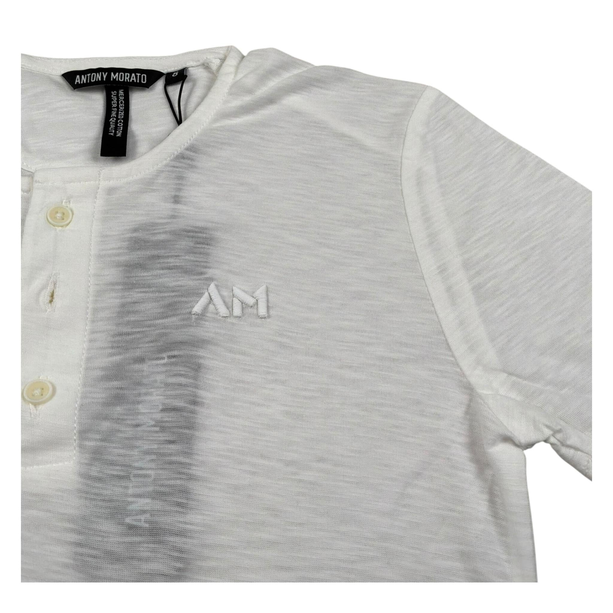 Antony Morato T-Shirt Tinta Unita con Bottoni per Bambino MKKS00707 PANNA ANTONY MORATO 