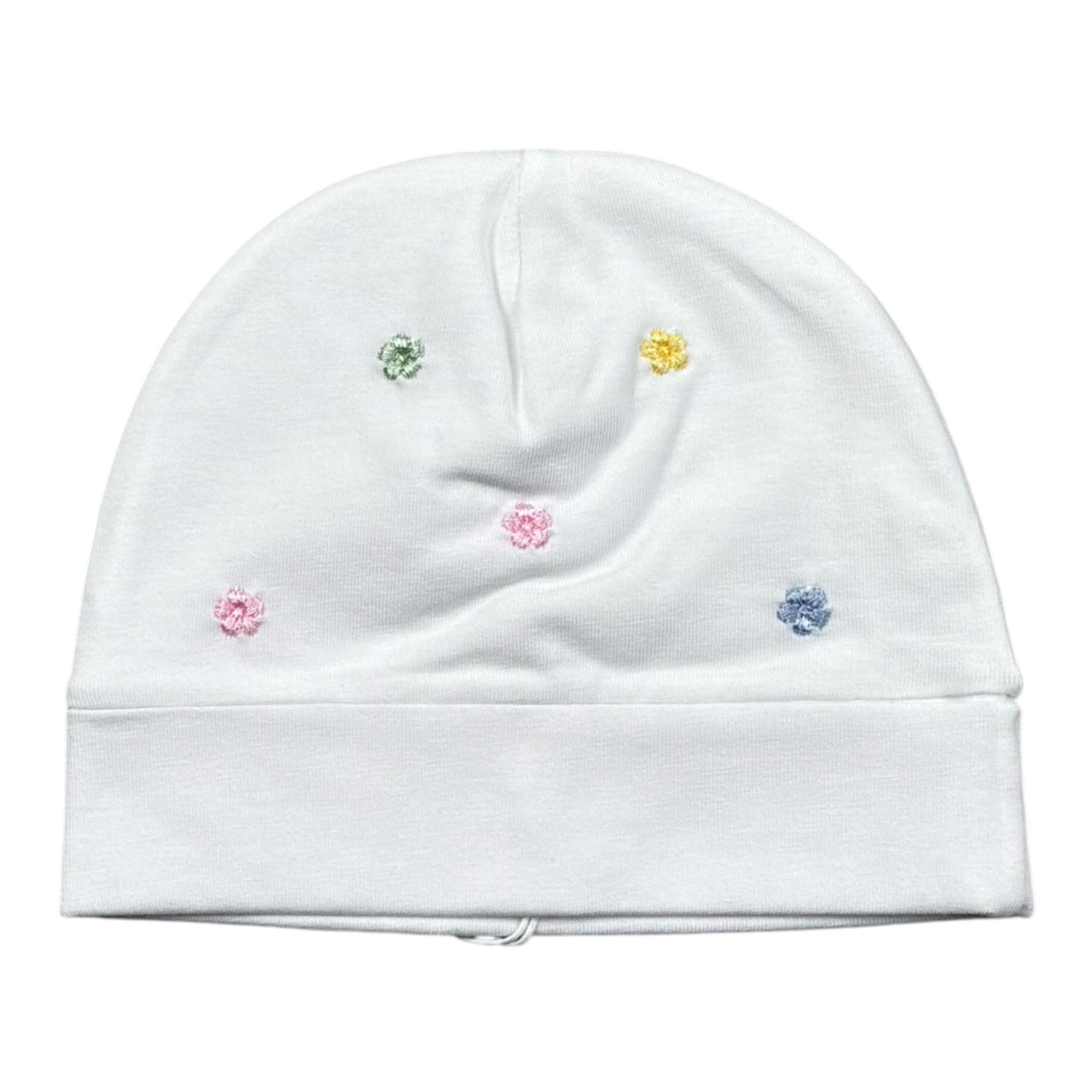 Lalalu' Cappello tinta unita con Ricami Bianco per Neonata CAL6M BIANCO LALALU' 