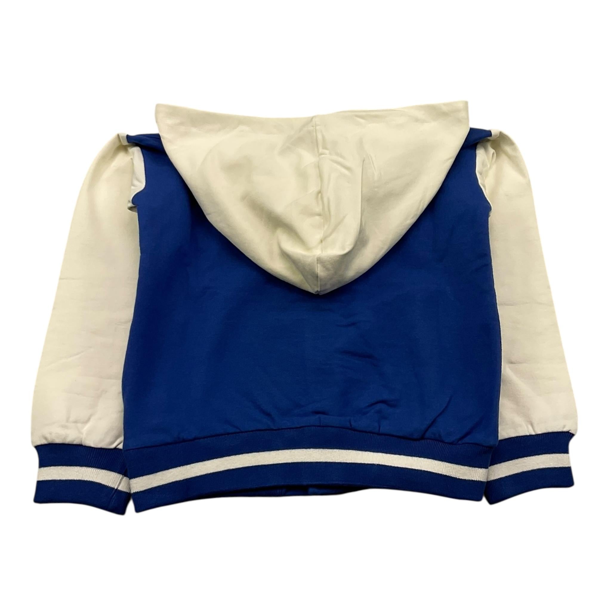 DANIELE ALESSANDRINI felpa cn bottoni con maniche e cappuccio in contrasto Blu per Bambino NT2169B BLU DANIELE ALESSANDRINI 
