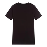 Msgm – Einfarbiges T-Shirt mit Rundhalsausschnitt und schwarzem Logo-Print für Mädchen