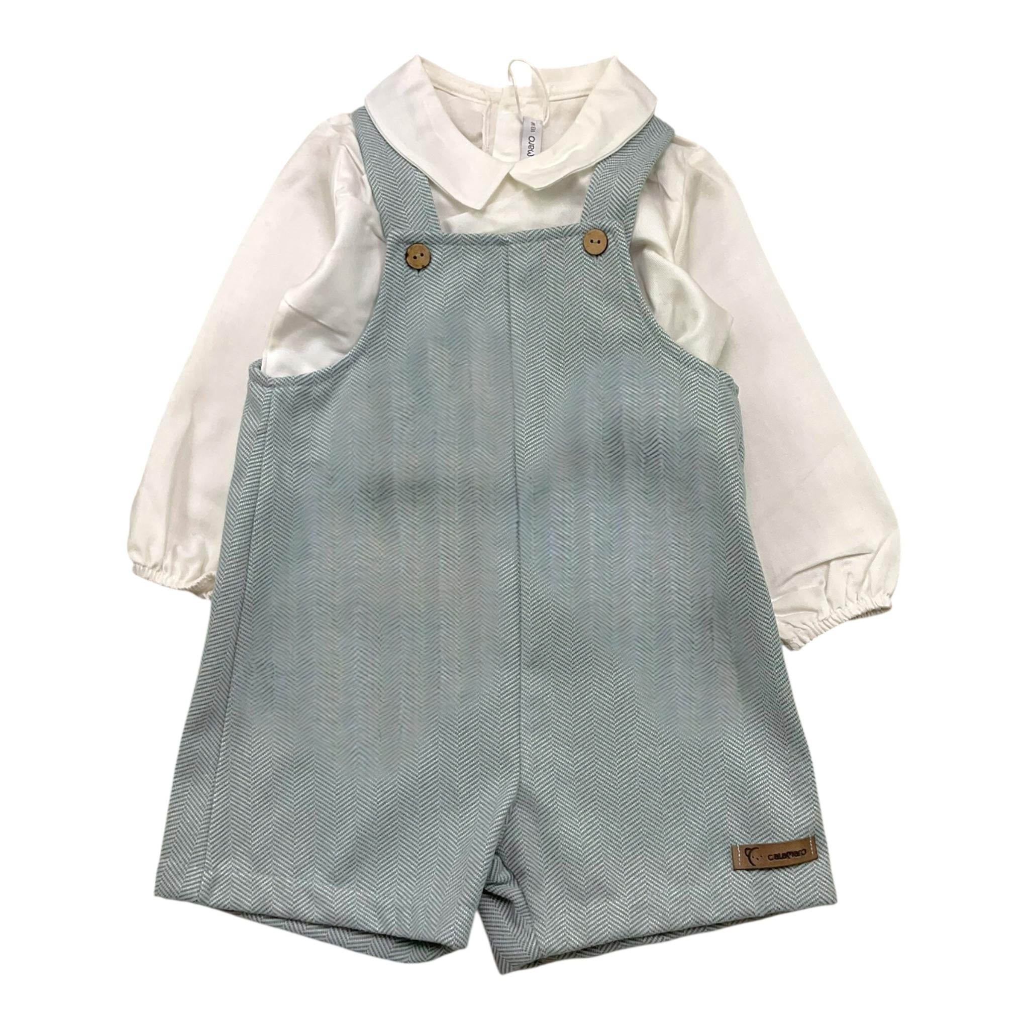 CALAMARO completo 2 pezzi camicia-salopettes Azzurro per Neonato 11074X AZZURRO CALAMARO 